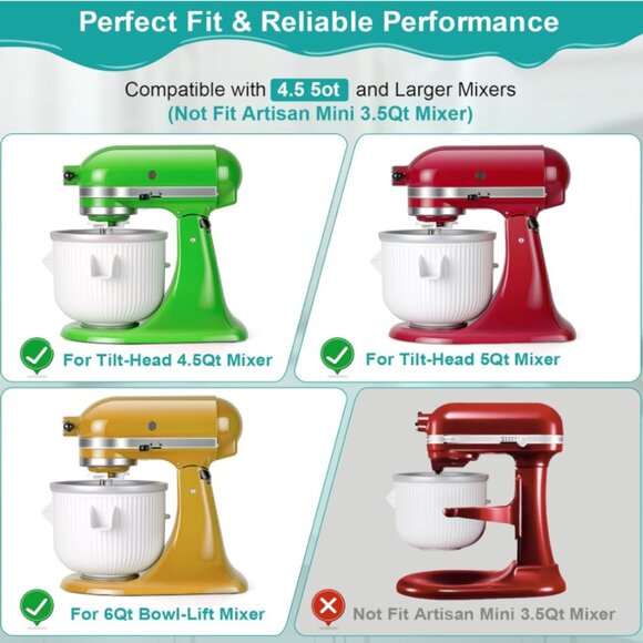 Ice Cream Maker Attachment for KitchenAid Stand Mixer 4.5 Quart - Picture 2 of 8